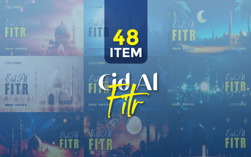 Modelo de banner de mídia social Eid al-Fitr
