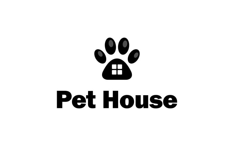 Pet House Paw Home Animal Logo
