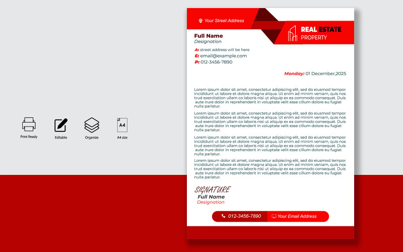 Fejléces tervezősablon hivatalos levelekhez – Termék – 061