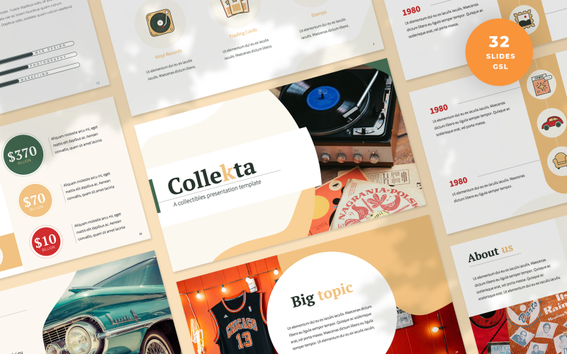 Gyűjthető prezentáció Google Slides sablonok