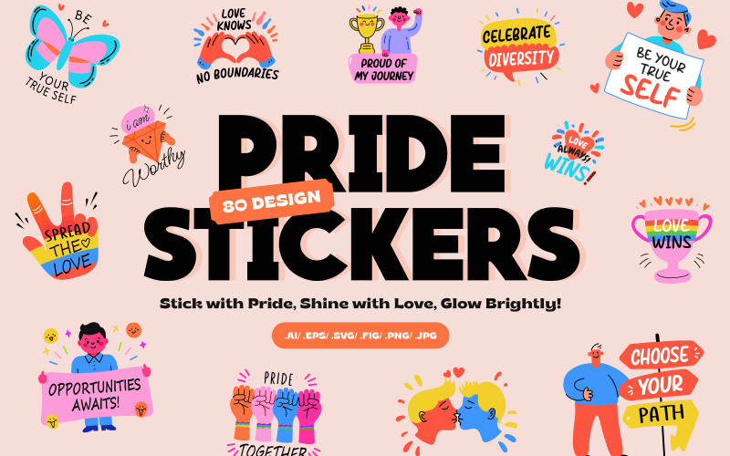 Pride klistermärkessamling