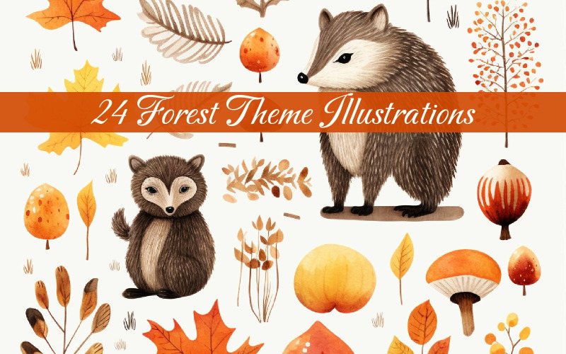 Kreativt skogstema Illustration Ai Bild