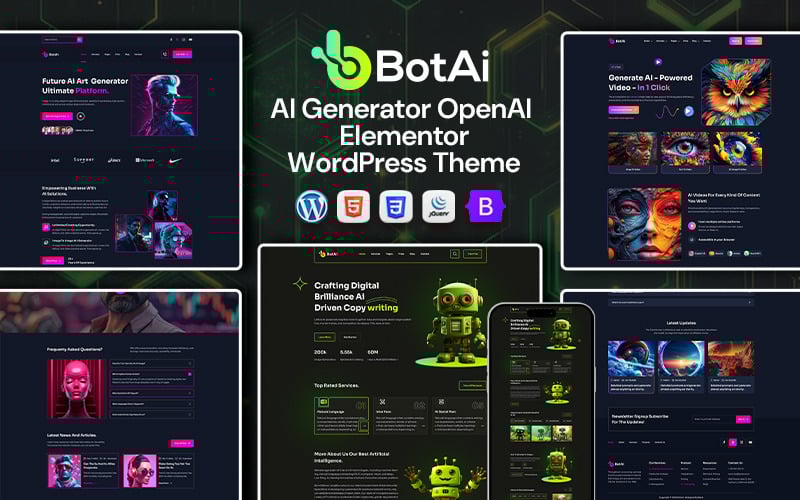 BotAi - Tema WordPress per agenzia di intelligenza artificiale e tecnologia
