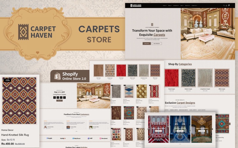 Carpet Haven - 地毯和家居装饰商店 Shopify 主题