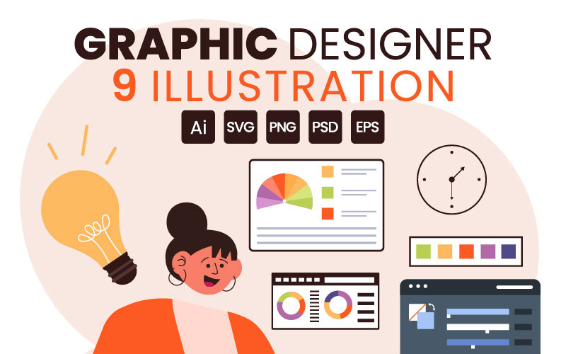 9 Ilustrace kreativního grafického designéra