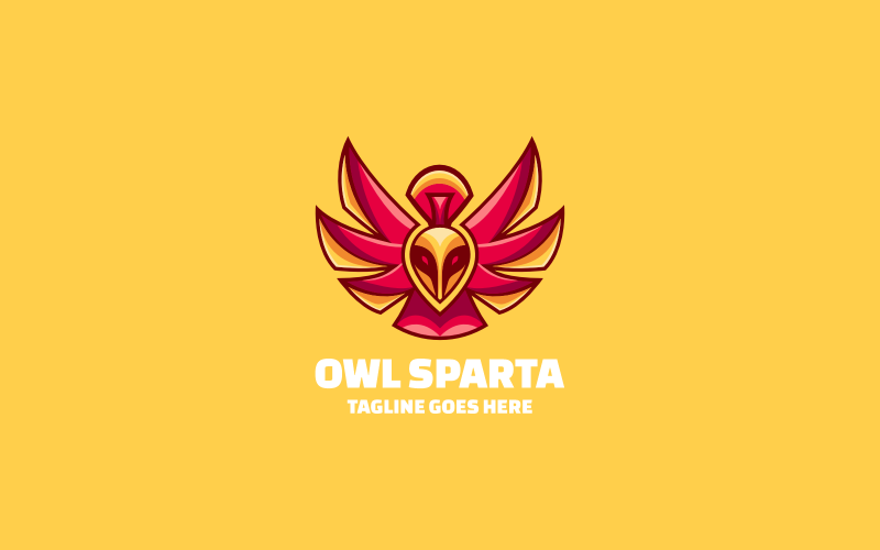 Logo de mascotte simple de hibou Sparta