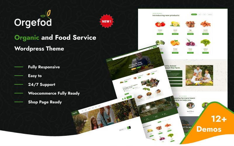 Orgefod - магазин органических продуктов и продуктов питания Elementor WooCommerce Responsive Theme