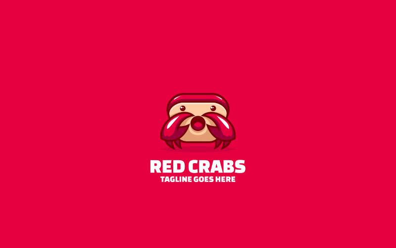 Простой логотип талисмана Red Crabs