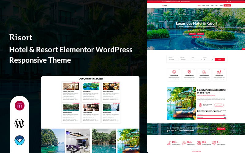 Risort - тема WordPress для готелів та курортів Elementor