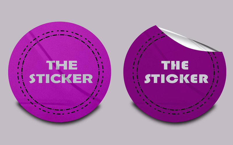 Шаблон макета наклейки Дизайн 53