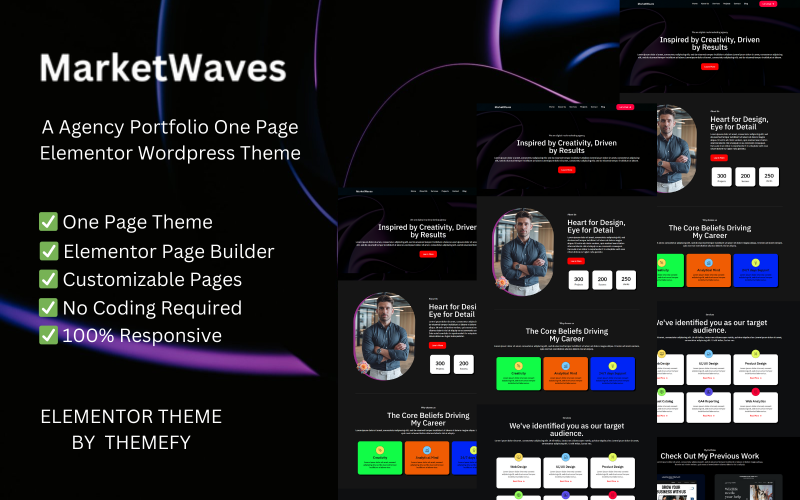 MarketWaves - Tema Elementor de Wordpress para portafolios de agencias