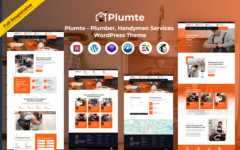 Plumte - 水管工、杂工服务 WordPress 主题