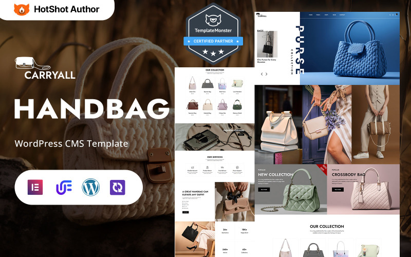 Carryall – obchod s luxusními kabelkami a moderními kabelkami WordPress Elementor Theme