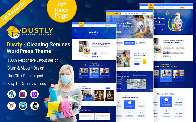 Dustly – Thème WordPress pour services de nettoyage