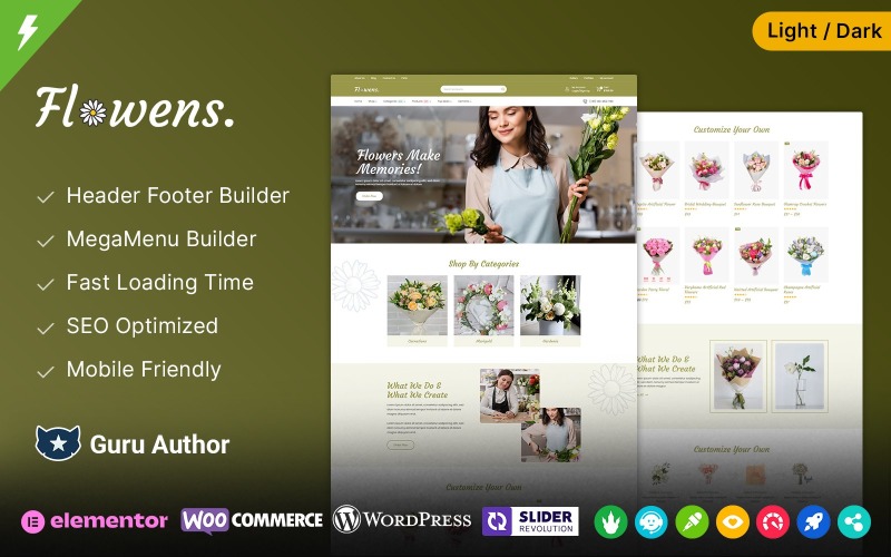 Flowens – тема WordPress WooCommerce для квіткового магазину та магазину подарунків