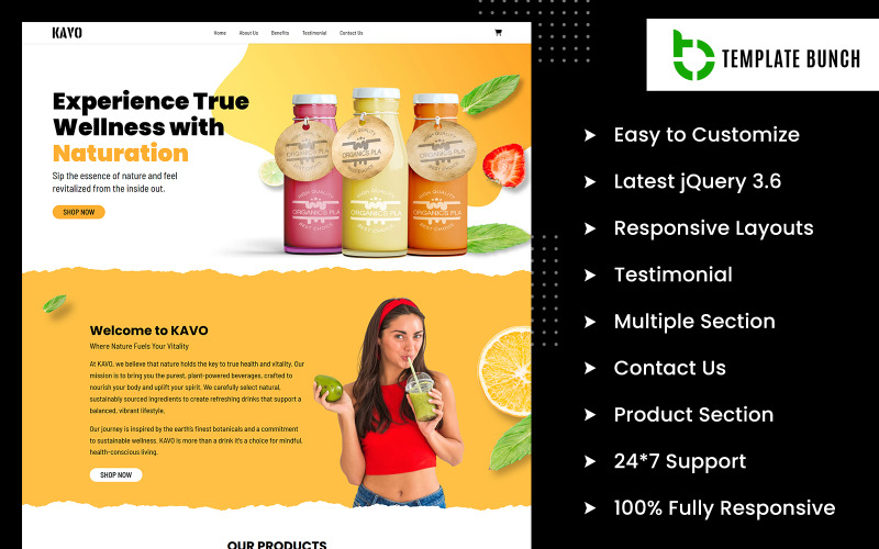 Kavo: tema multipropósito de Shopify para un solo producto