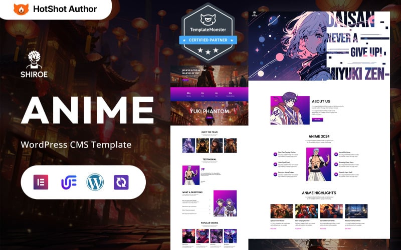 Shiroe - Tema Elementor de WordPress para tienda de anime, manga y portafolio