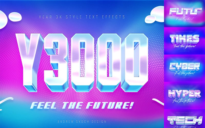 Y3K 文字效果 - y3000 Photoshop 模板
