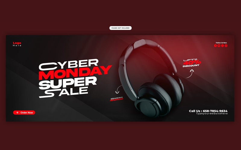 Modello di banner per i social media del Cyber Monday