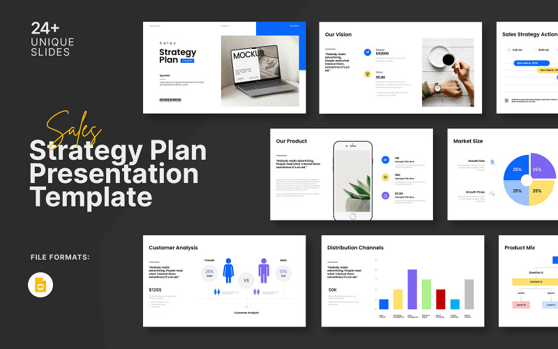 Modèle de présentation Google Slides pour le plan de stratégie de vente