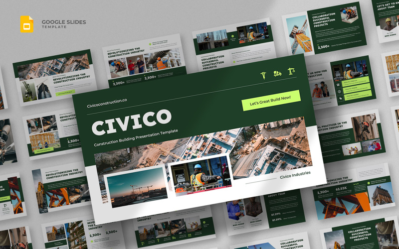 Civico - Шаблон Google Slides по строительству и инжинирингу
