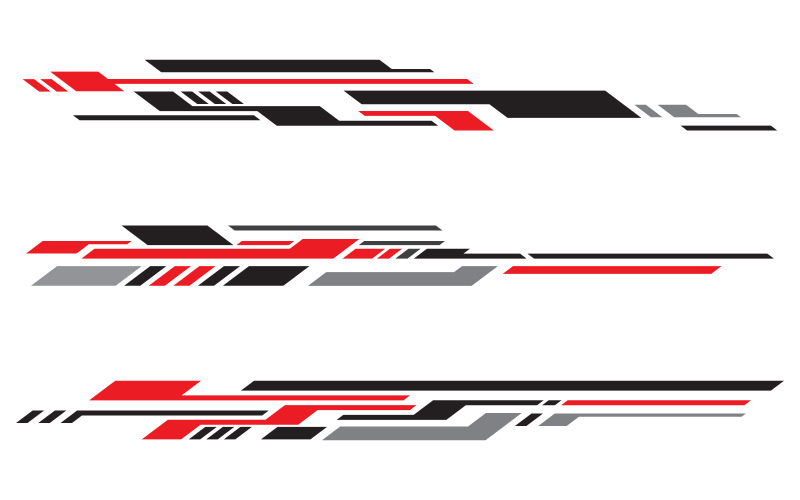 Bildekaler med sportränder Racingdekaler för trimning. Wrap design för bilvektorer V1