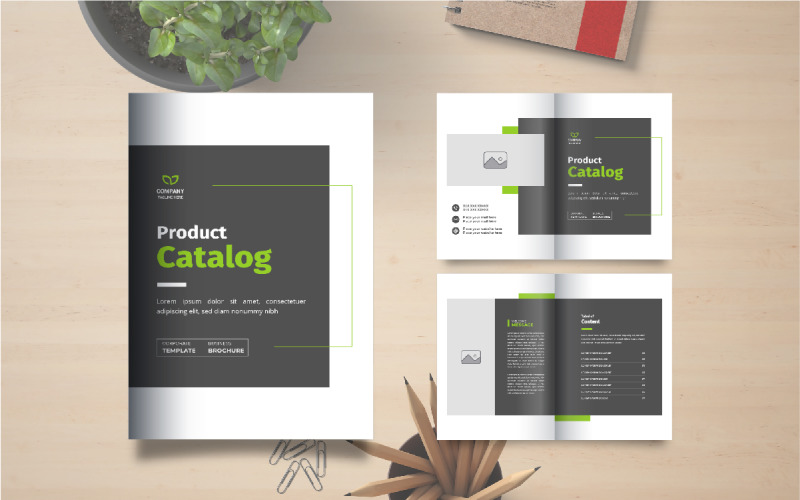 Brochure van een meubelproductcatalogus of een ontwerpsjabloon voor een bedrijfsproductcatalogus