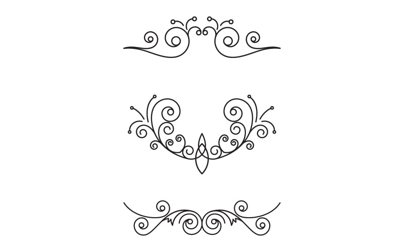 Cornici, bordi e angoli di lusso con vortici decorati V.3