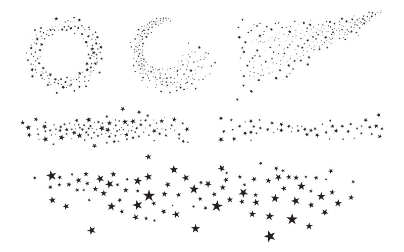 Fondo de estrellas negras. Estrella fugaz abstracta con cola, cometa que cae. Asteroide o meteoroide