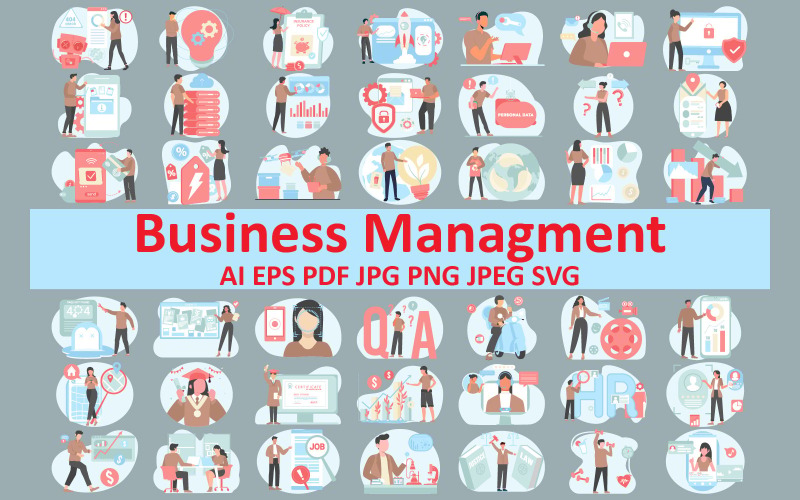 Gestion d'entreprise dynamique Illustrations en boucle pour les flux de travail modernes