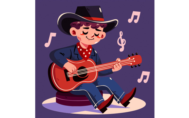 Handgezeichnete Countrymusik-Illustration