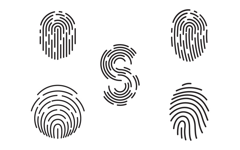 Concetto di accesso di sicurezza. Illustrazione del modello di logo dell'icona vettoriale della linea dell'impronta digitale V.1