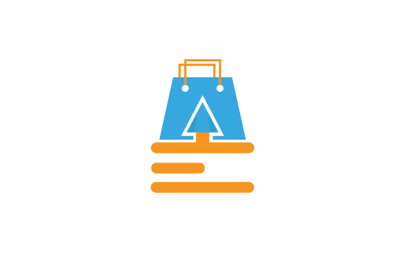 Design de logotipo de sacola de compras com letra E