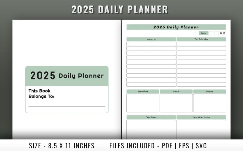 2025 Log 2025 Daily planner log book #473532 - TemplateMonster