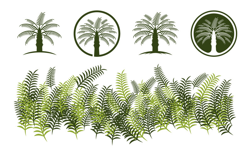 Modèle d'illustration de logo d'icône d'entreprise de l'industrie du palmier à huile V.2