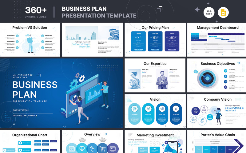 Modelo de apresentação do Google Slides do plano de negócios corporativo