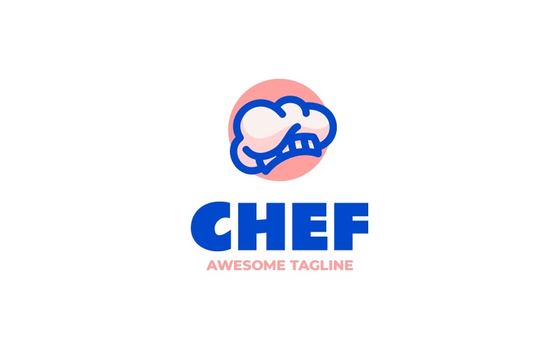 Chef Eenvoudig Mascotte Logo 22
