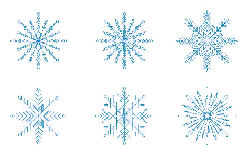 Christmas Snowflakes design Winter snow icon illustration design template v.1