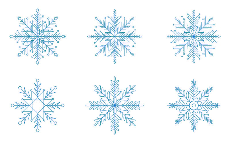 Conception de flocons de neige de Noël Modèle de conception d'illustration d'icône de neige d'hiver v.2