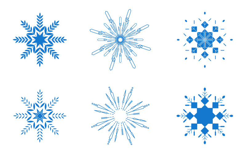Design de flocos de neve de Natal Modelo de design de ilustração de ícone de neve de inverno v.3