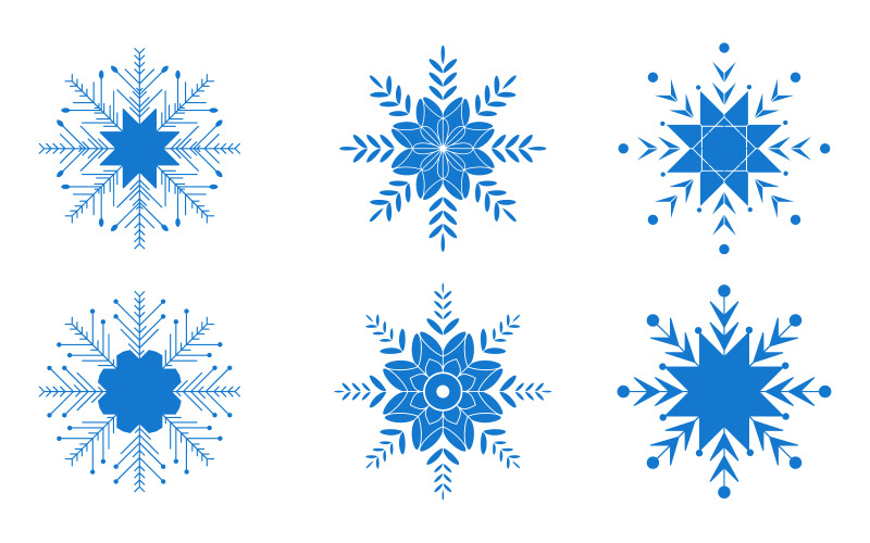 Design di fiocchi di neve di Natale Modello di progettazione di illustrazione dell'icona della neve invernale v.4
