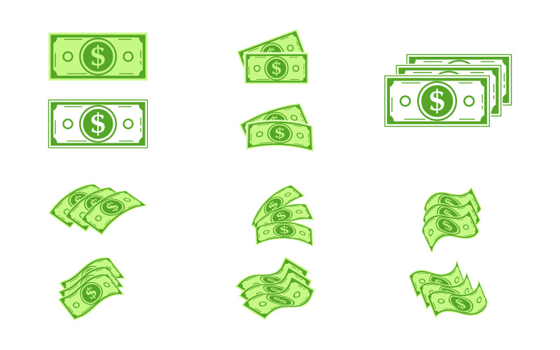 Dollar pengar vektorillustration. Dollar Bill sedlar pengar. US-dollarvaluta V.1
