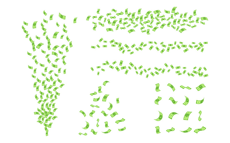 Illustration vectorielle de l'argent en dollars. Billet de banque en dollars. Monnaie en dollars américains V.2