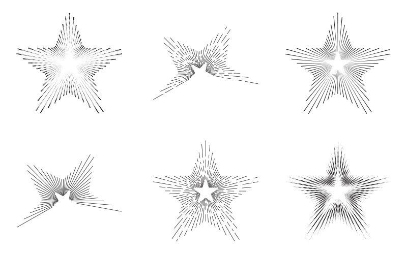 Sunburst vintage. Set di icone di linee di sunburst vettoriali illustrazione V.4
