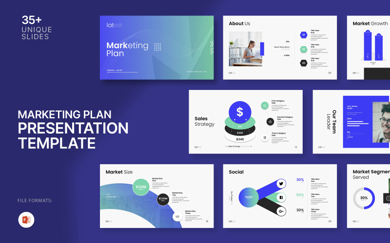 Ultimo modello di presentazione del piano di marketing