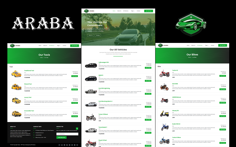 Araba – Elementor-WordPress-Theme für Auto-, Fahrrad-, Taxi-, Fahrzeug-, Mitfahrgelegenheitsvermietung und Buchung