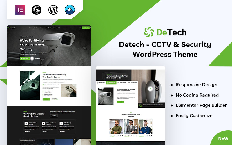 Detech - тема WordPress для видеонаблюдения и безопасности