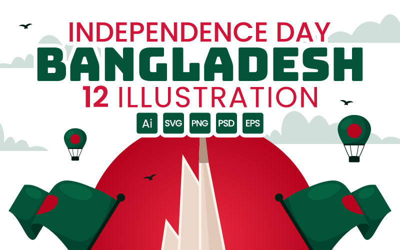 12 Illustration du jour de l'indépendance du Bangladesh