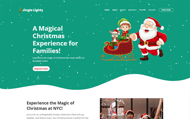 Jingle Lights – Modèle de site Web pour événement de Noël