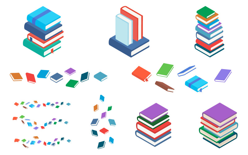 Book Stack Vector art design elem illusztráció tervezősablon v.1